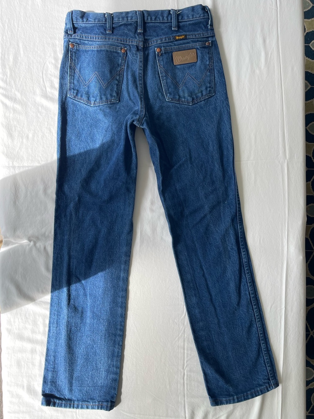 Wrangler Men’s Straight-Leg Jeans in Blue Denim